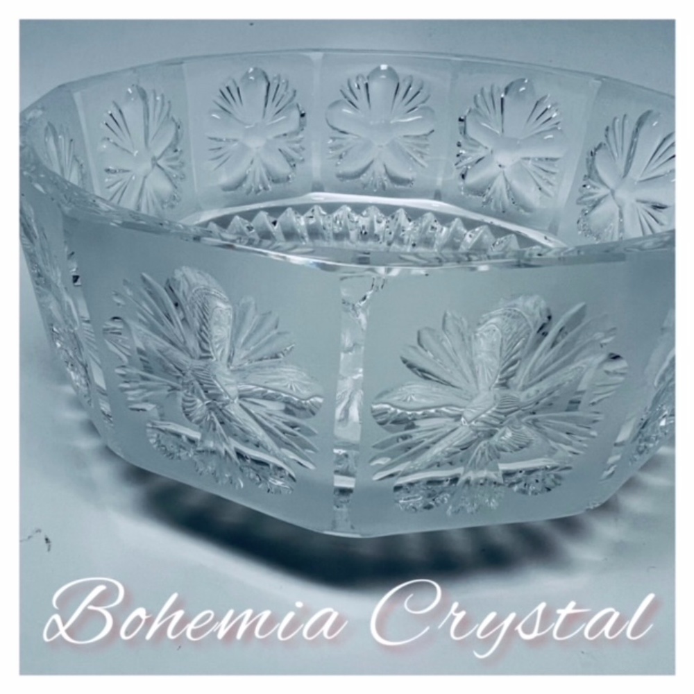 CZECH BOHEMIA CRYSTAL GLASS CANDY BOWL